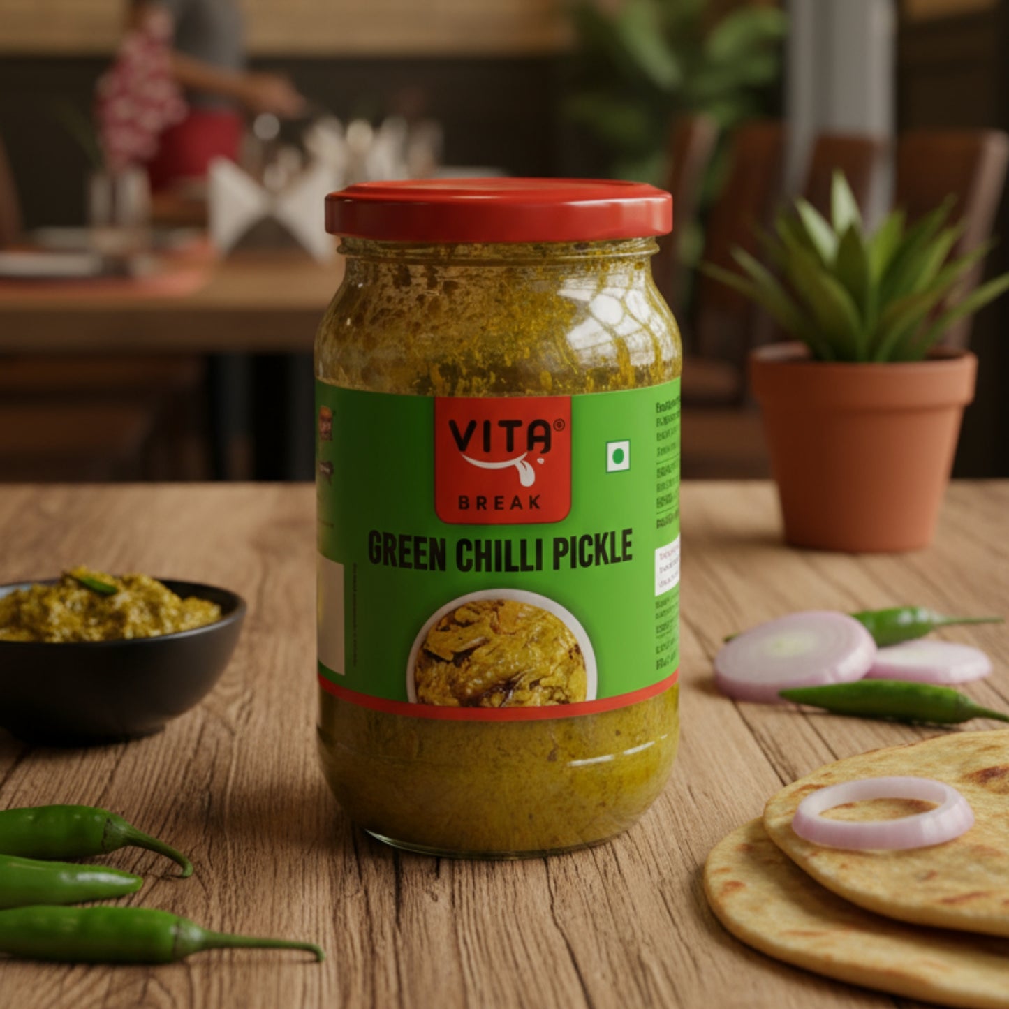 Vita Break Green Chilli Pickle 400g