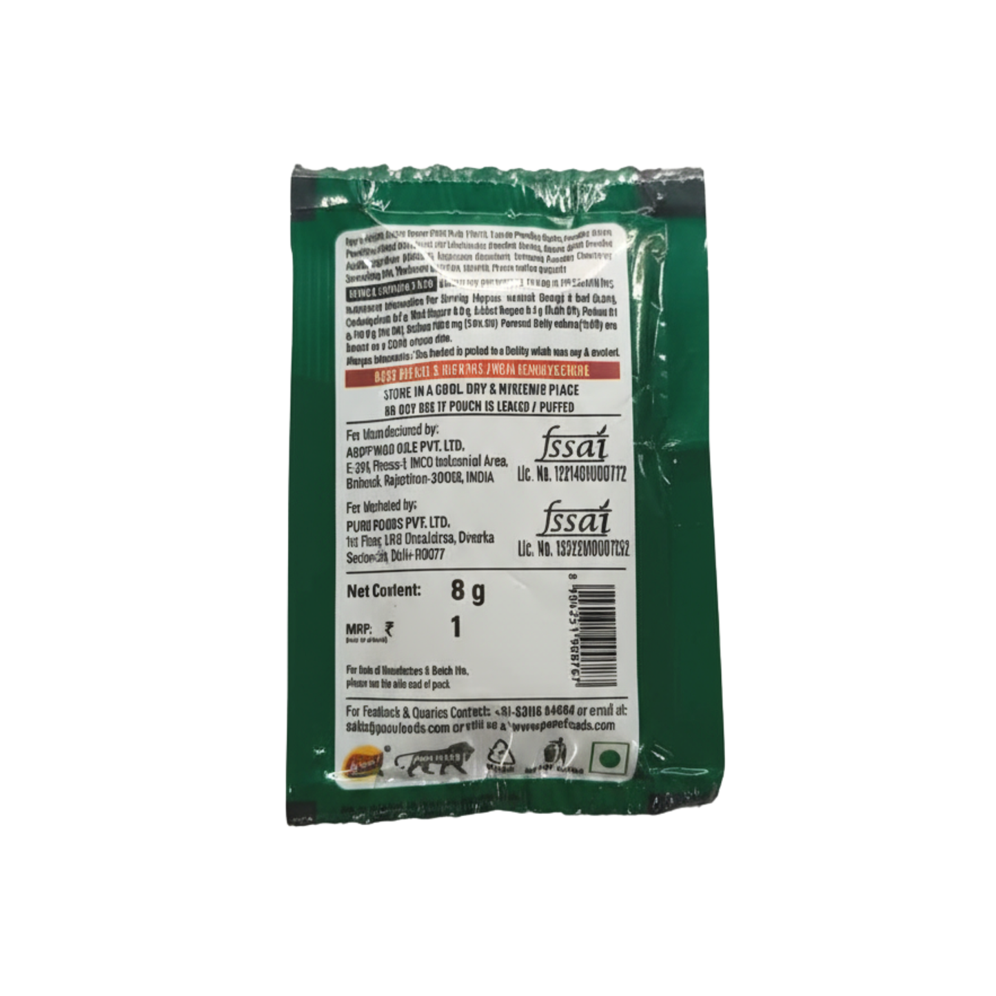 Vita Break Green Chilli Sauce 8g - Pack of 72