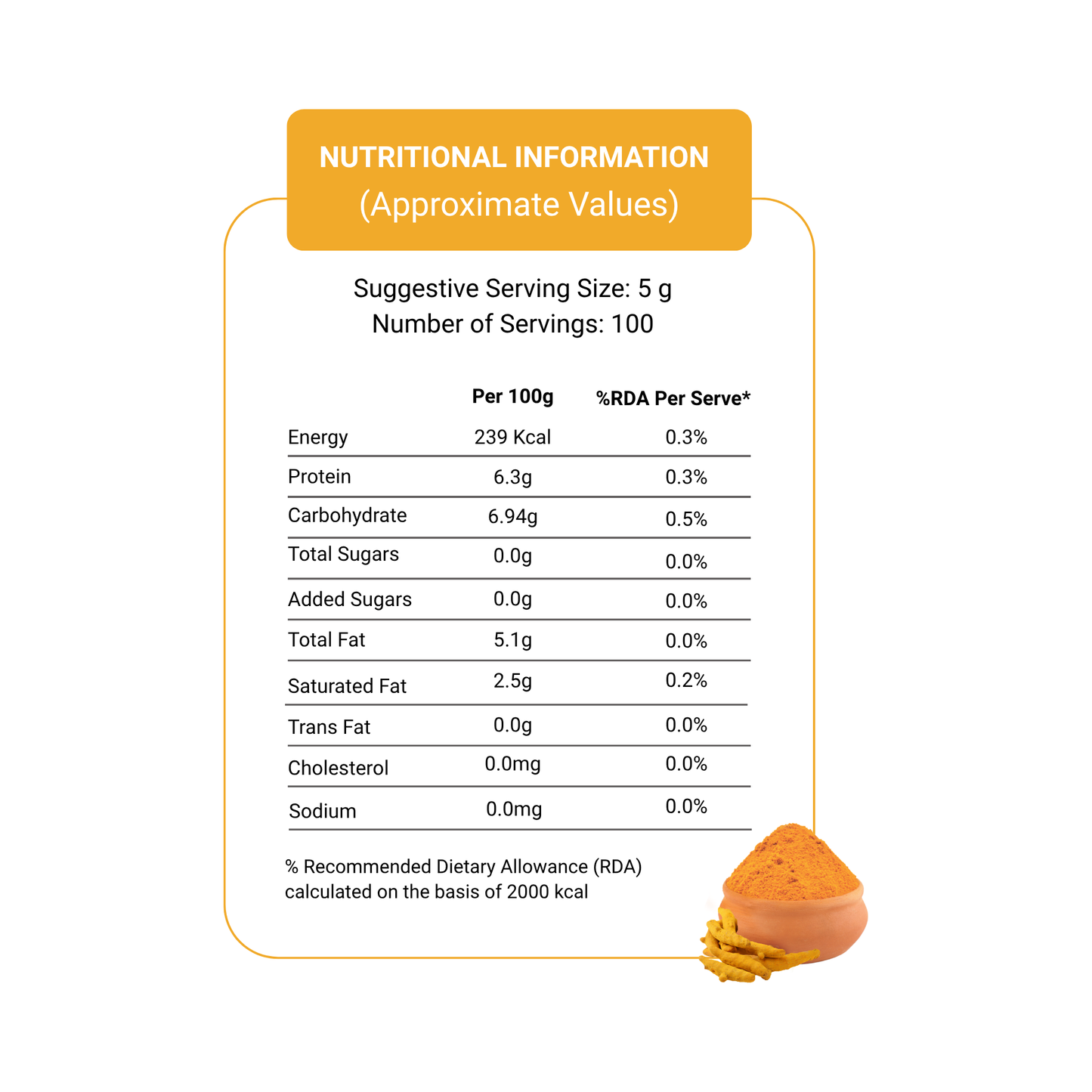 Vita Break Haldi Powder 500g