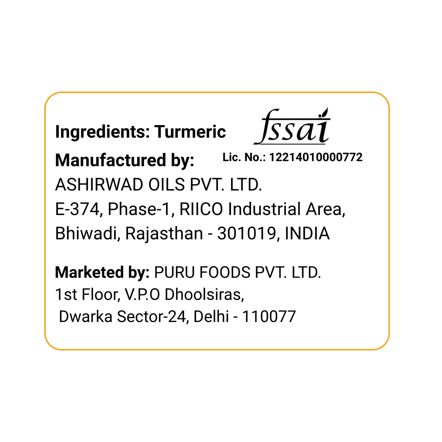 Vita Break Haldi Powder 8g - Pack of 20